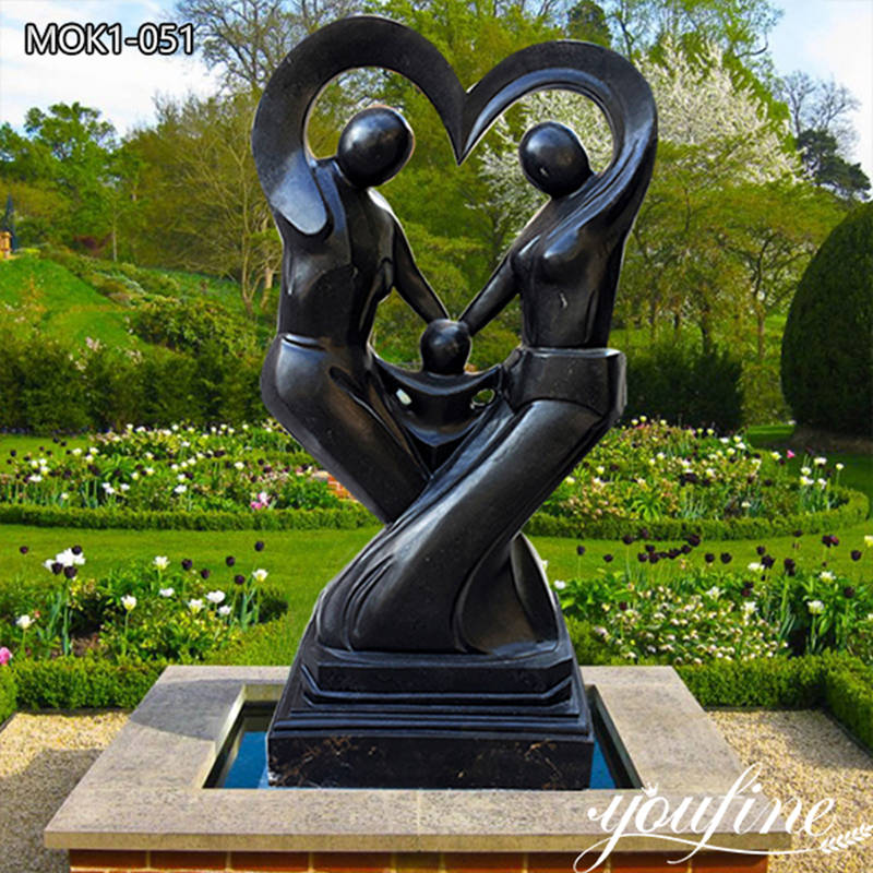 Black Modern Marble Abstract Sculpture Garden Decor MOK1-051