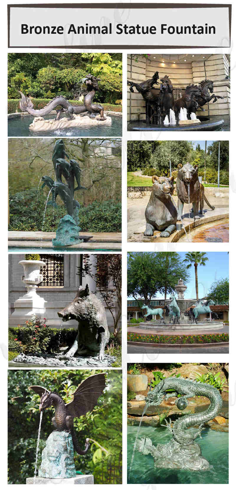 bronze animal statue fountain-YouFine