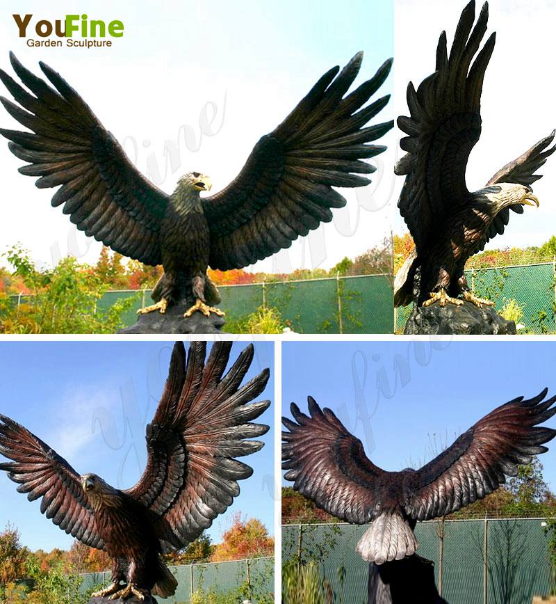 High Quality Outdoor Decoration Bronze Eagle Sculpture for Sale Bokk-682