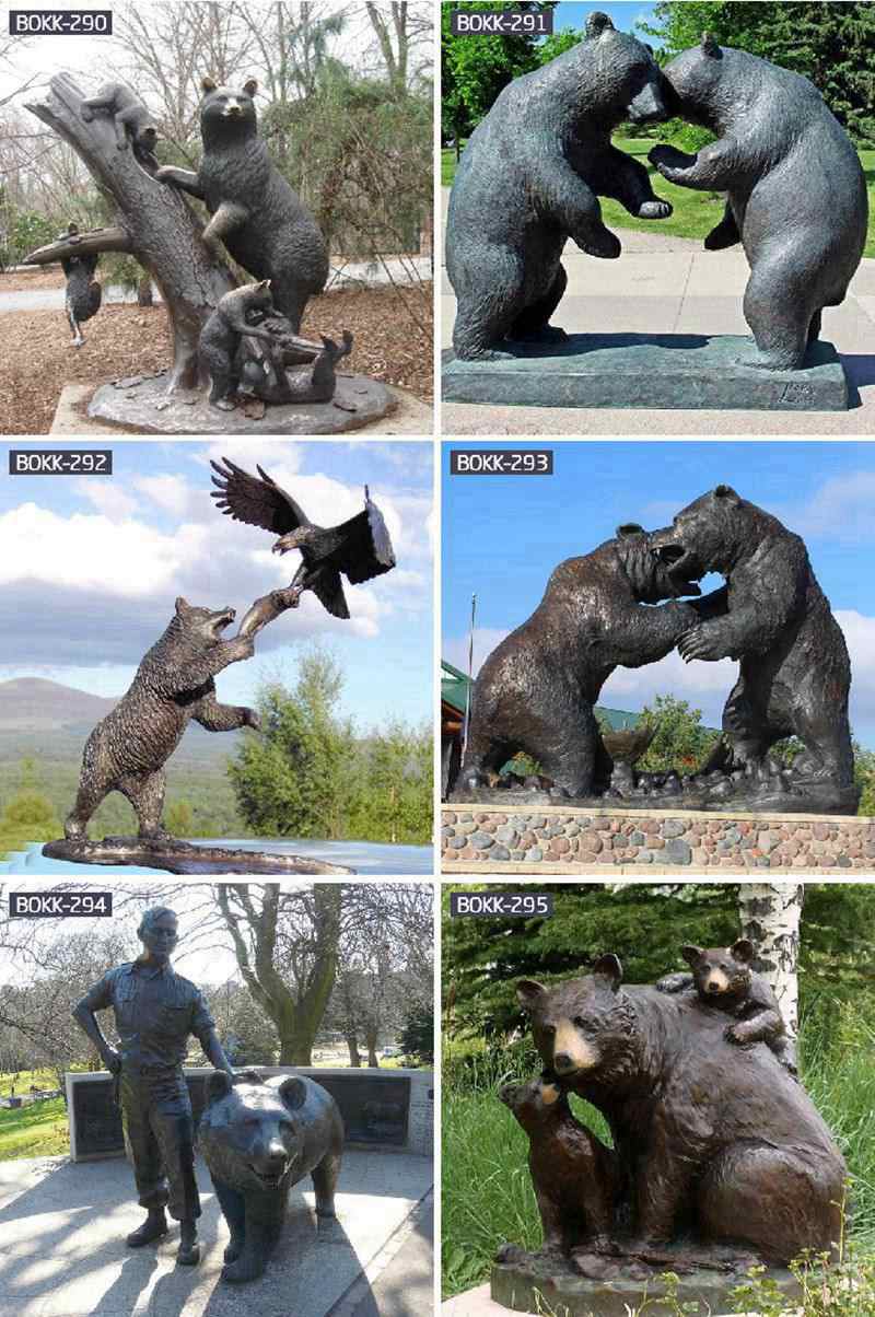 High Quality Metal Animal Sculpture Bronze Bear Sculpture for Sale BOKK-291