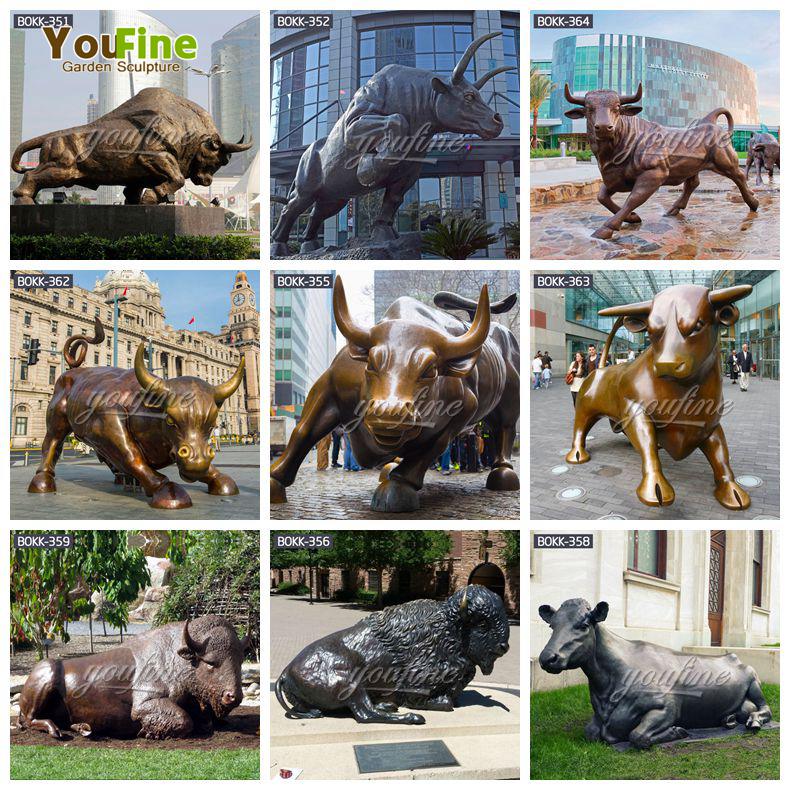 High Quality Wall Street Bronze Bull Sculpture for Sale BOKK-660