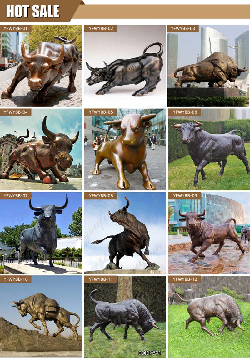 Outdoor Garden Large Bronze Bull Sculpture for Sale BOKK-791