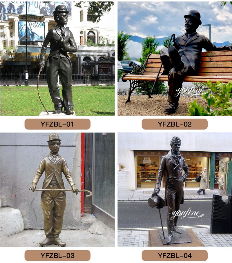 bronze Charlie Chaplin sculpture