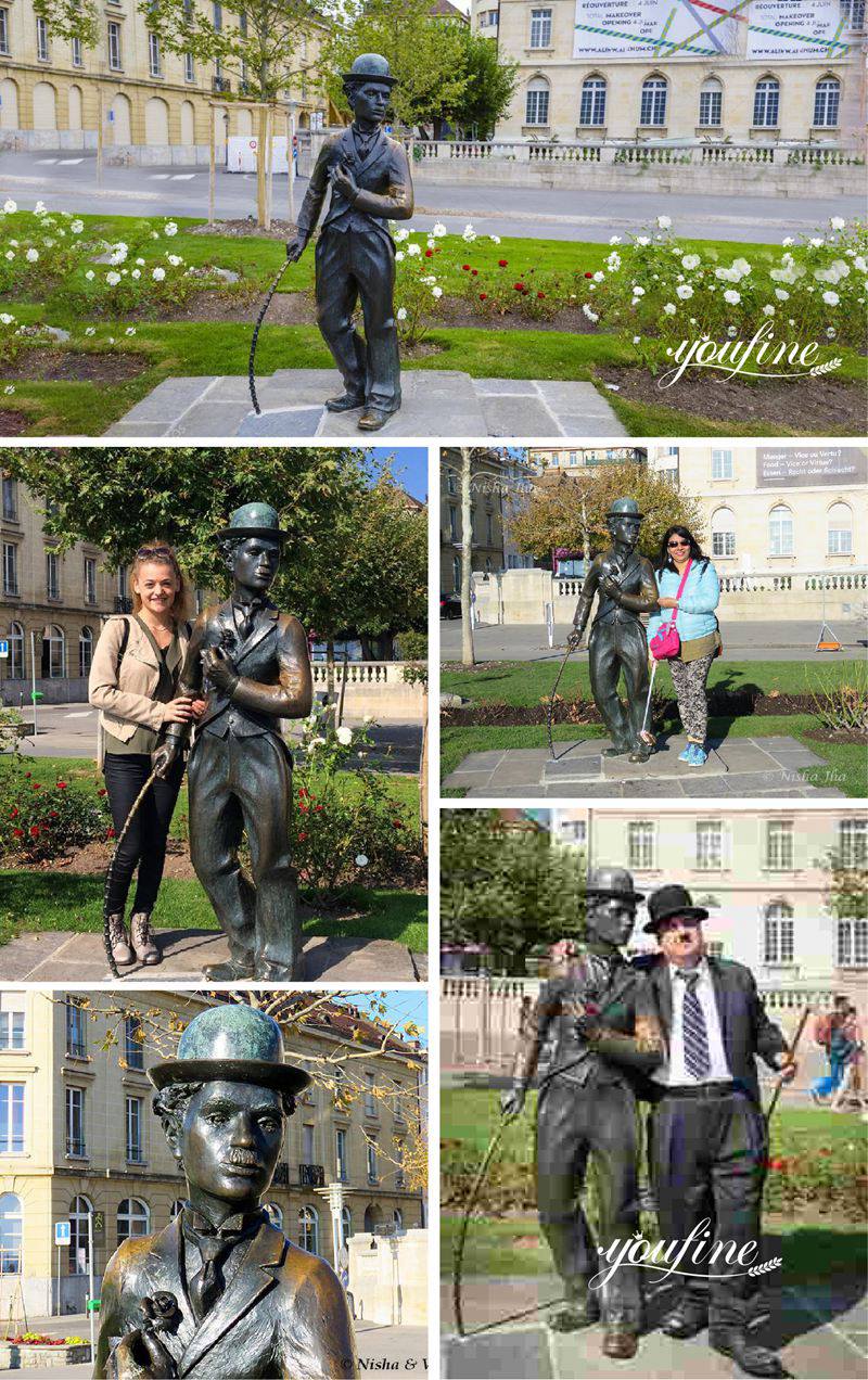 bronze Charlie Chaplin sculpture