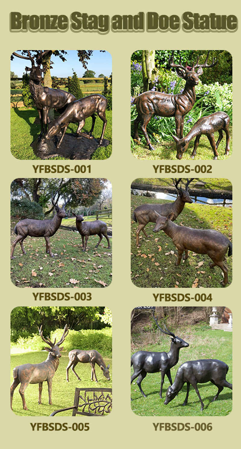 bronze deer garden statues -YouFine