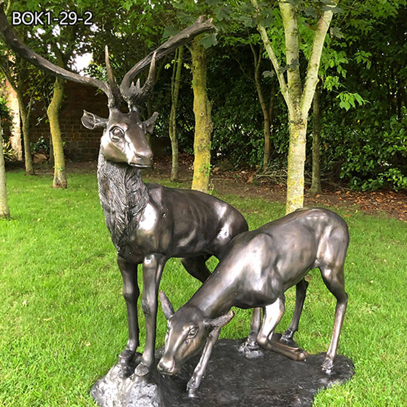 bronze deer sculpture -YouFine