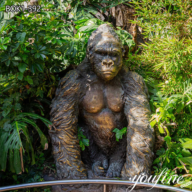 Life Size Bronze Gorilla Statue Garden Decor-YouFine Sculpture