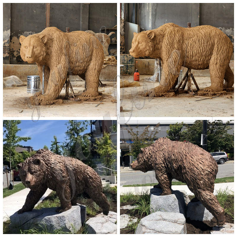 bronze grizzly bear statue -Factory Supplier