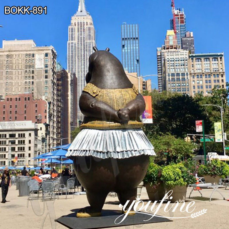 Bronze Hippo Ballerina Sculpture-YouFine Sculpture