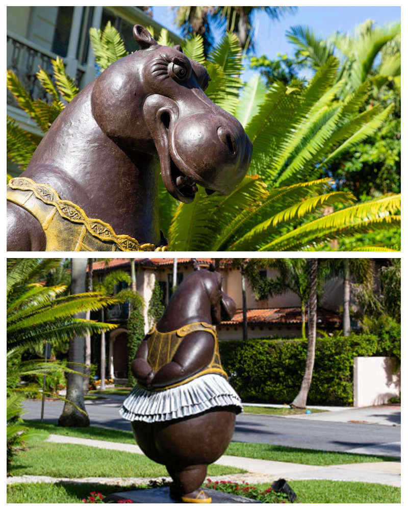 bronze hippo ballerina sculpture details-YouFine Sculpture