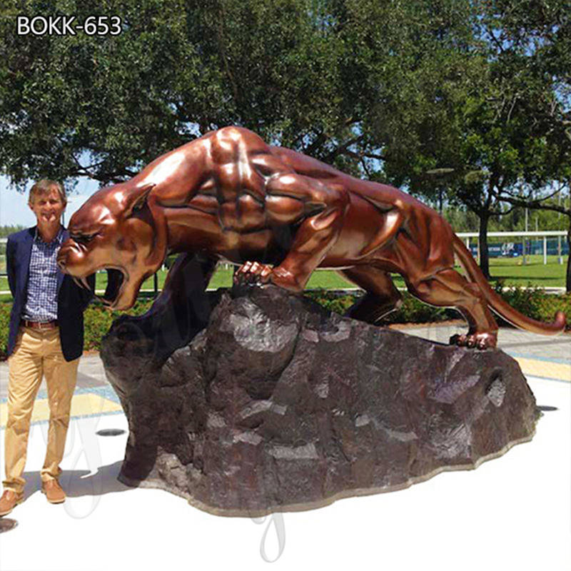 Bronze leopard sculpture -YouFine