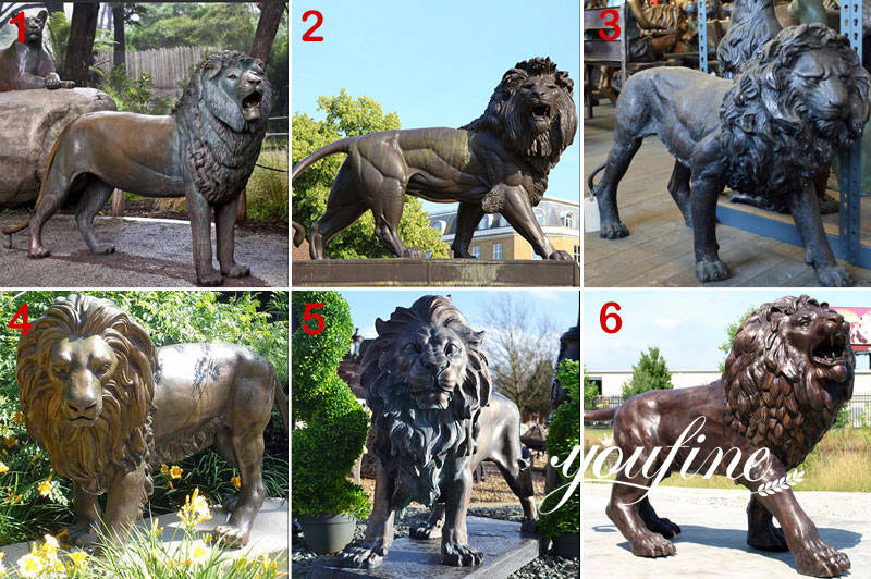 bronze lion statues outdoor -Factory Supplier