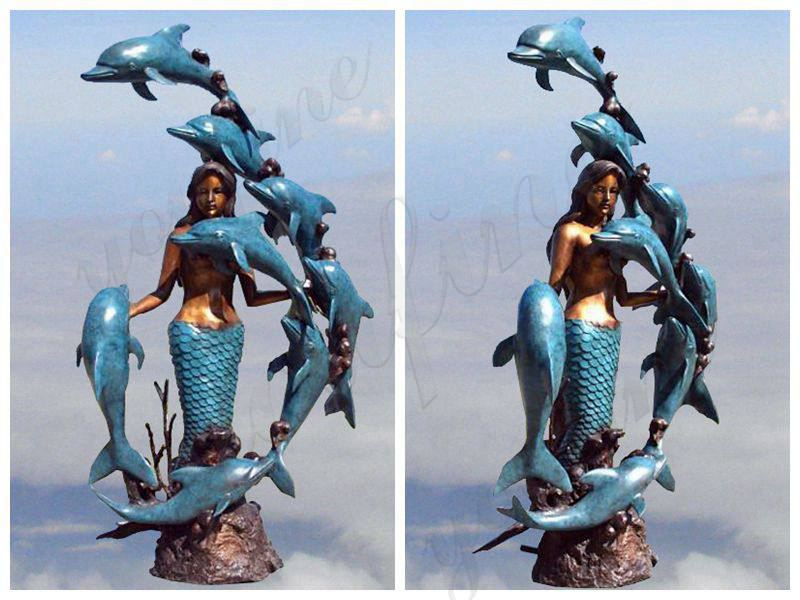 bronze mermaid sculpture