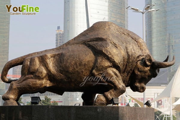Pioneer Bull Bronze Sculpture