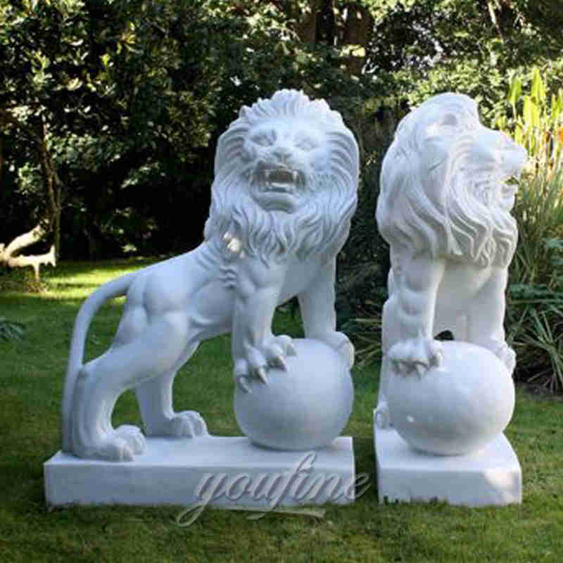 Chinese marble lion sculptures--factory supplier