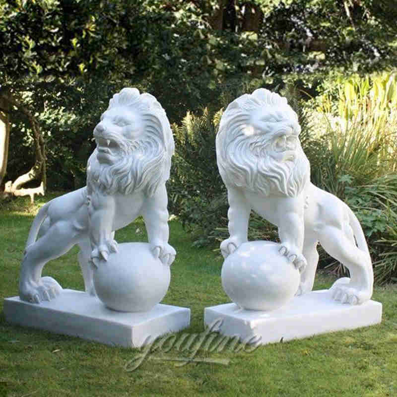 Chinese marble lion sculptures-factory supplier