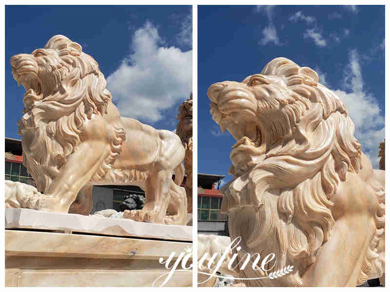 Chinese marble lion statues-factory supplier