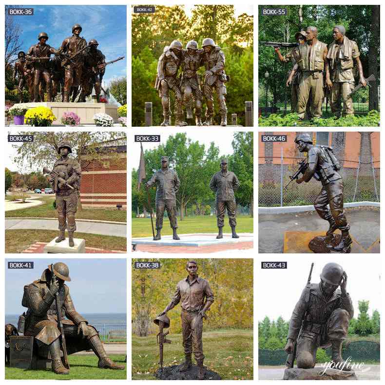 Outdoor Customized Casting Military Bronze Solider Statue supplier