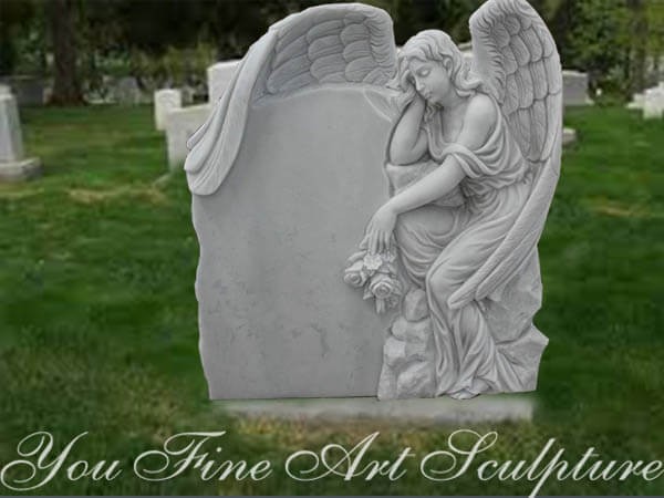 European custom white marble tombstone