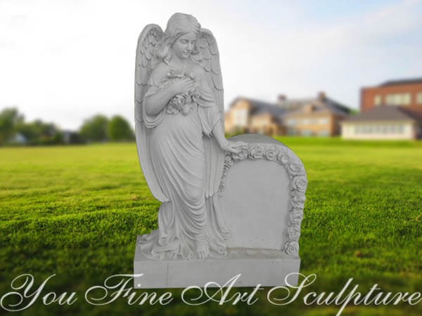 European custom white marble tombstone