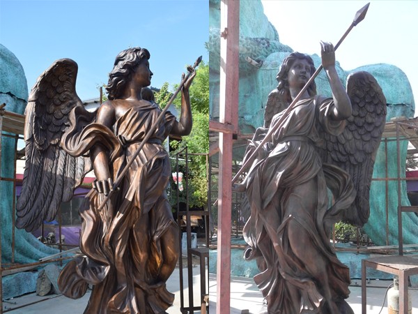 Large garden christian bronze angel statue