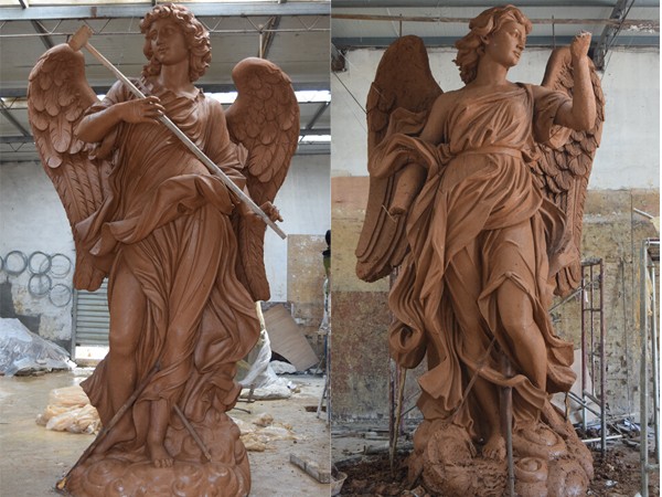 Large garden christian bronze angel statues