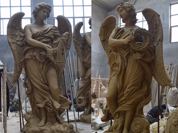 Large christian bronze angel statues