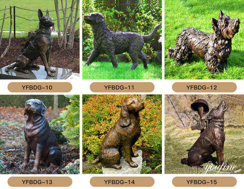 Life-size Bronze Sheep Dog Statue Garden Decoration Wholesale
