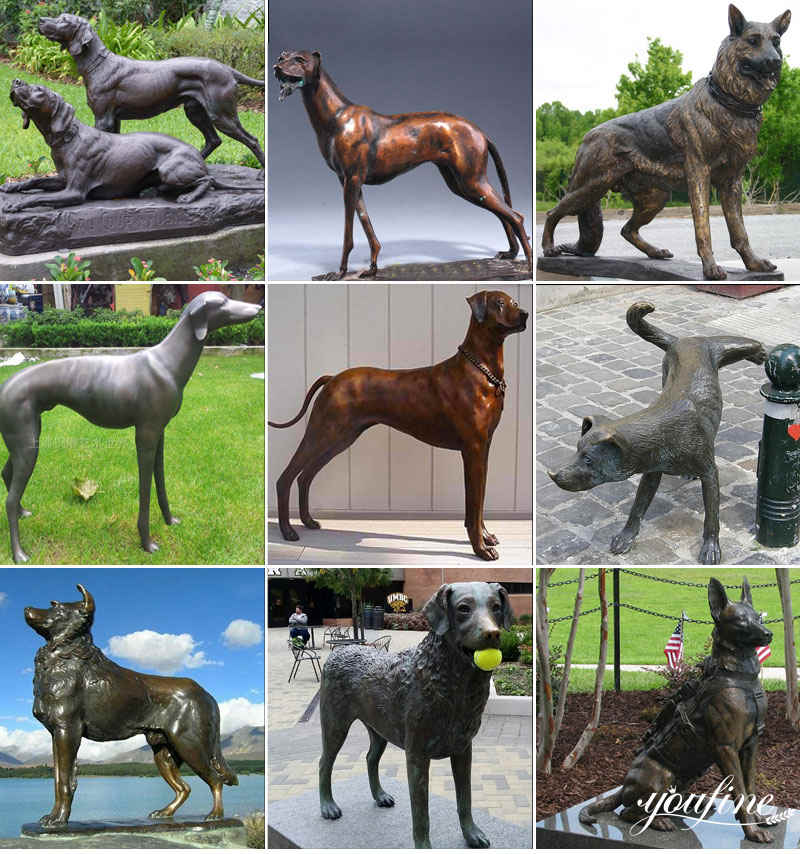 Life-size Bronze Sheep Dog Statue Garden Decoration Wholesale