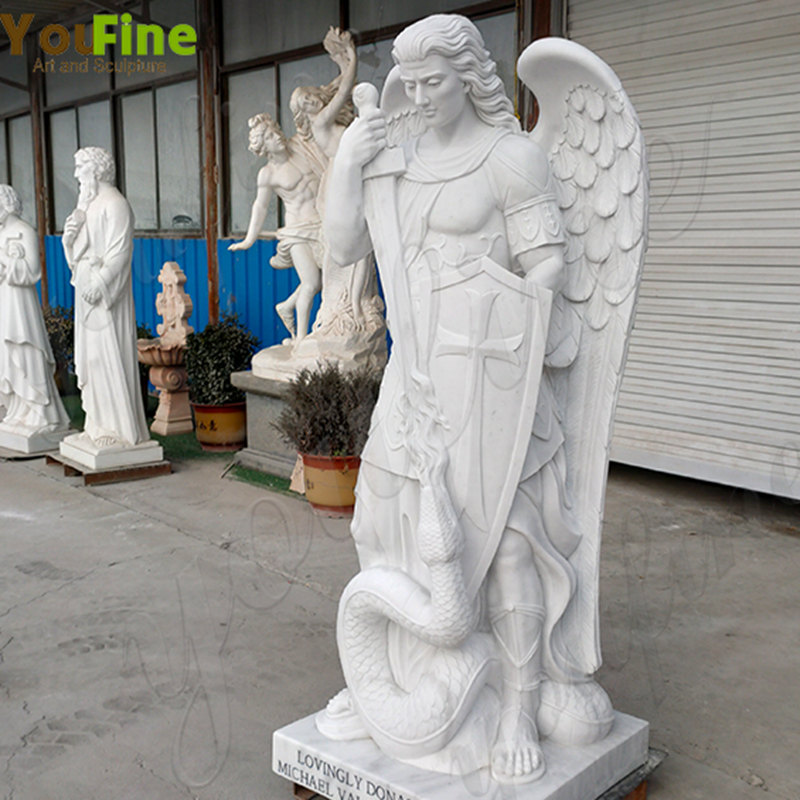 Famous artist design Archangel St. Saint Michael  garden angel statue for decor (2)