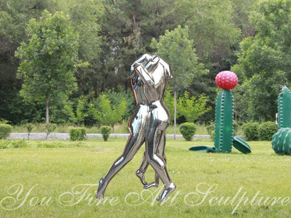 Outdoor abstract creative stainless steel sculpture