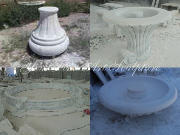 Western Style Hand Carving White Marble Fountain