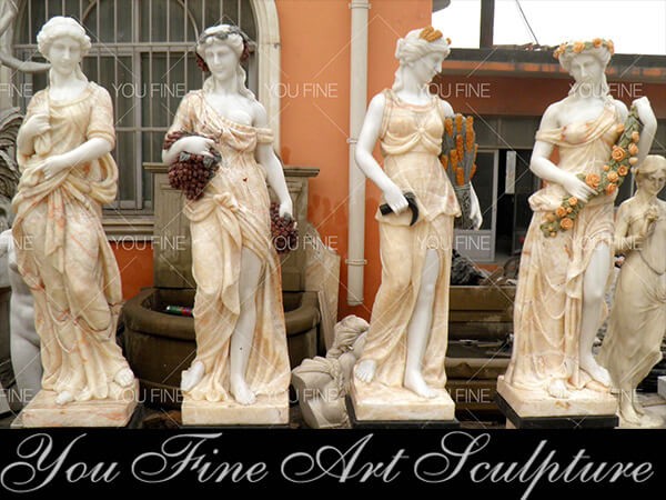 Four seasons girl marble sculpture