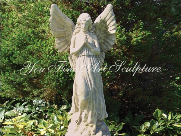 chinese stone carving large outdoor decoration garden marble stone angel sculpture