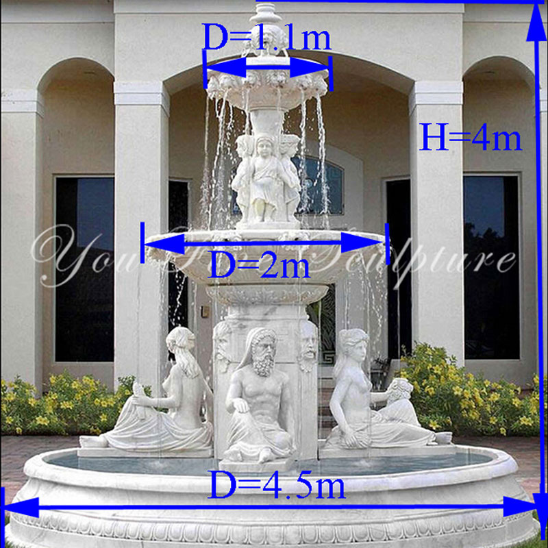 Outdoor Hand-carving Marble Fountain Garden Decor for Sale