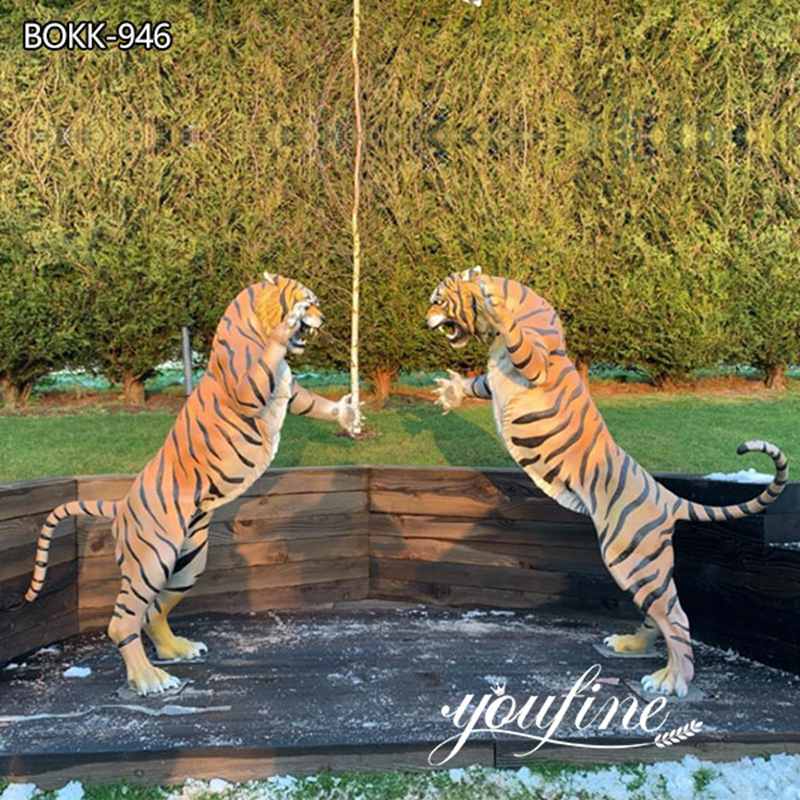 Large Bronze Casting Jumping Tiger Statues Outdoor Decor Factory Supplier