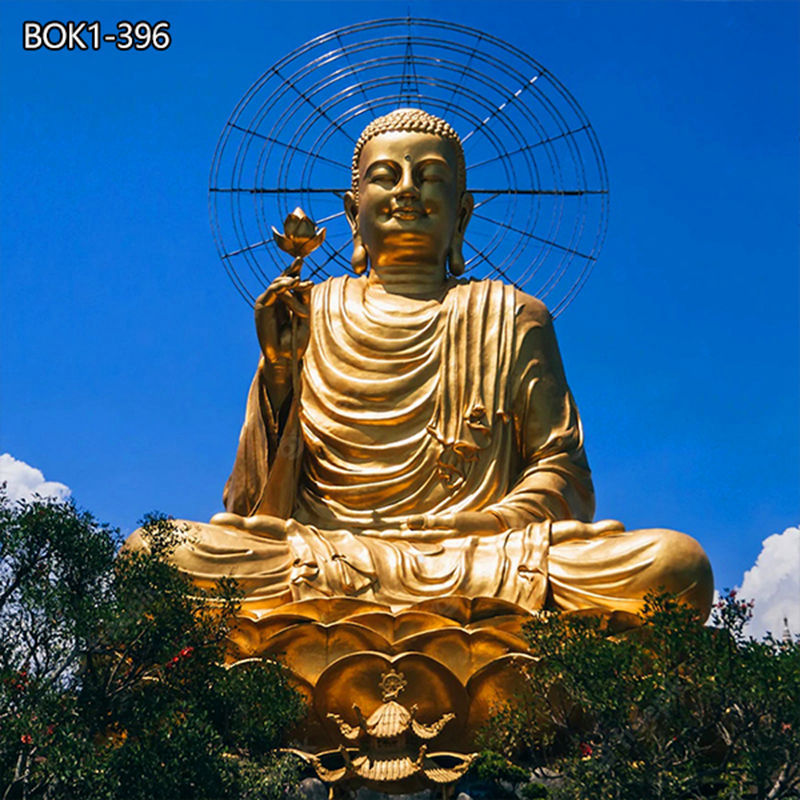 Large Bronze Gold Sitting Buddha Statue Outdoor BOK1-396