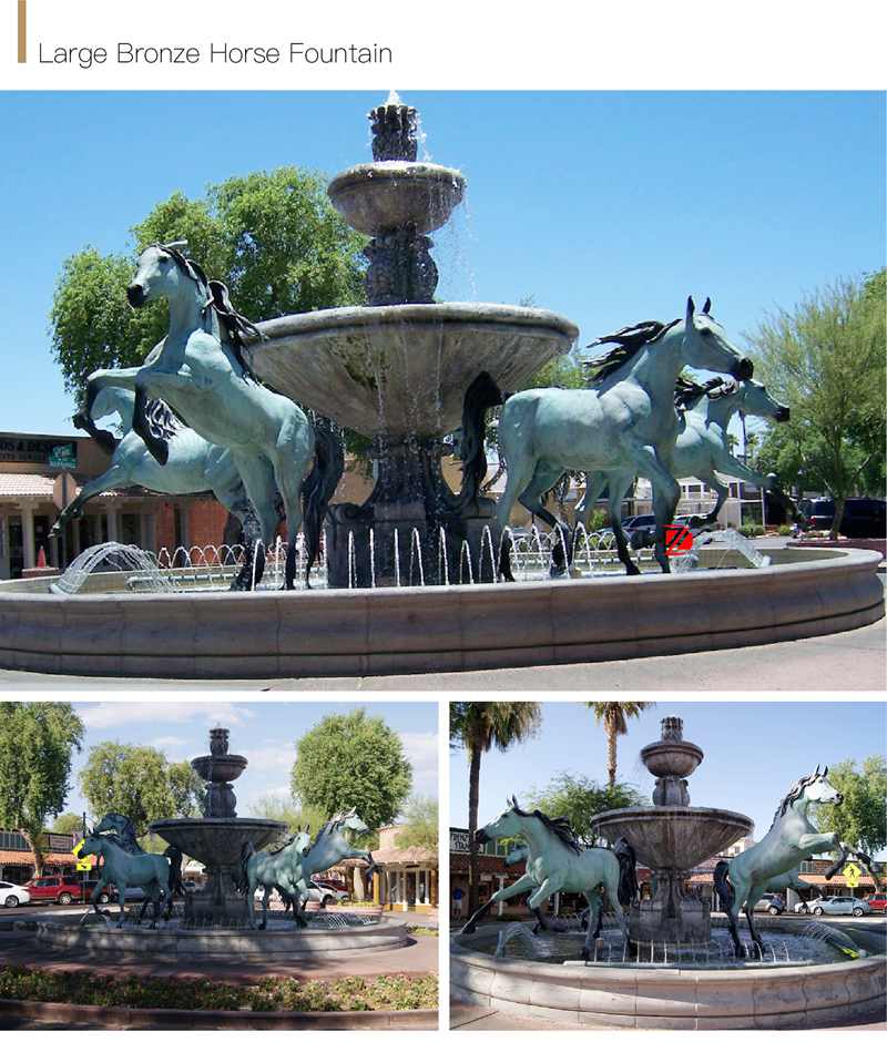 Large Outdoor Bronze Horse Water Fountain in Luxembourg Garden Replica Wholesale