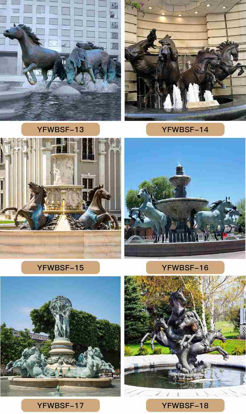 Large Outdoor Bronze Horse Water Fountain in Luxembourg Garden Replica Wholesale