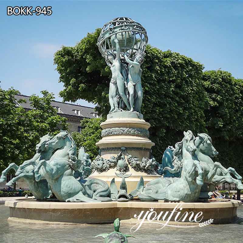 Large Outdoor Bronze Horse Water Fountain in Luxembourg Garden Replica Wholesale