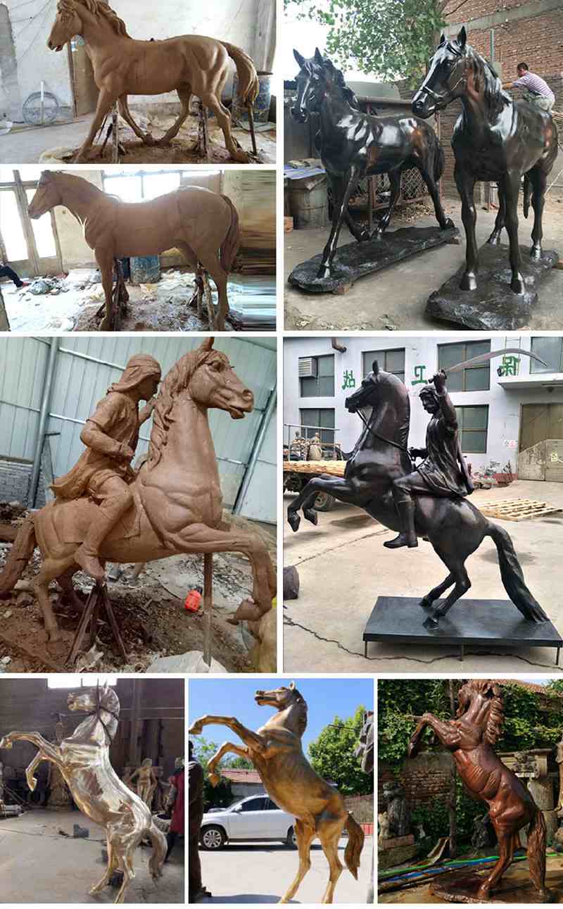 Large Outdoor Bronze Riding Horse Statue Modern Square Decoration Wholesale