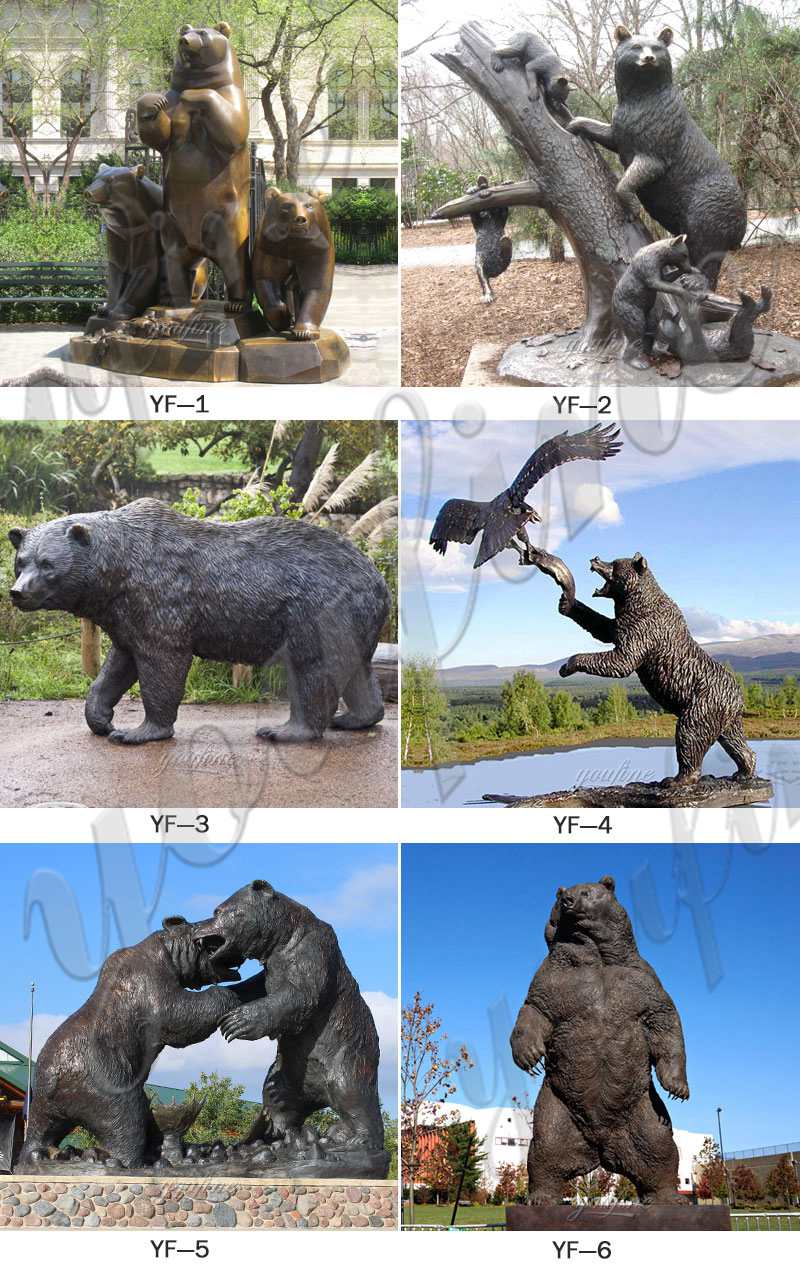 life size bronze bear statue -Factory Supplier