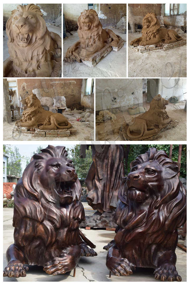 life size bronze lion statue clay mold-Factory Supplier