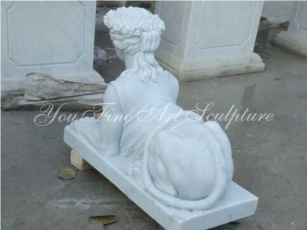 Classic garden marble sphinx statue