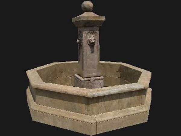 Lion Head Pool Fountain Antique Marble Carving