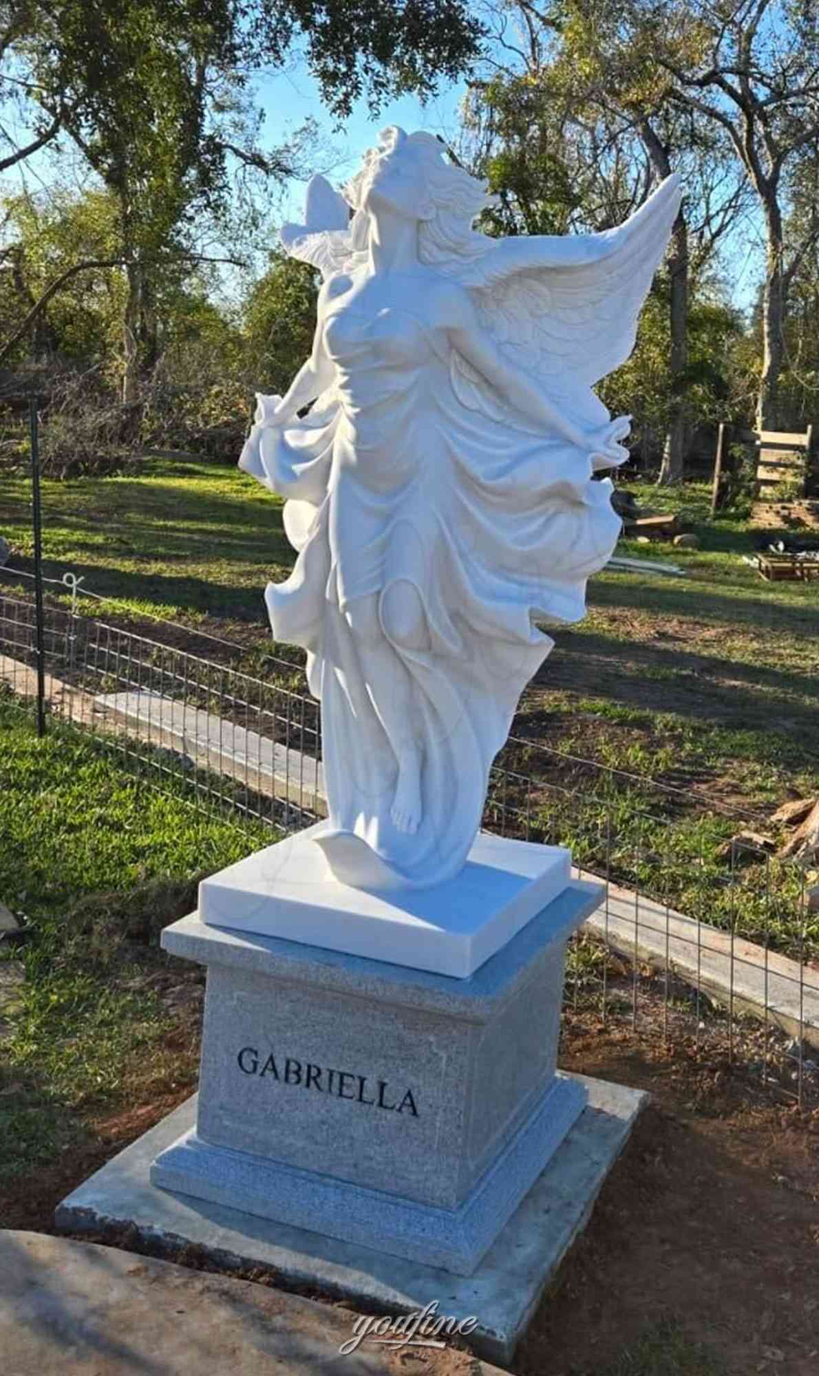 marble angel statue in garden (8)