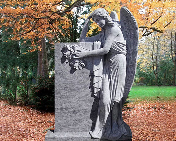 marble angel tombstone