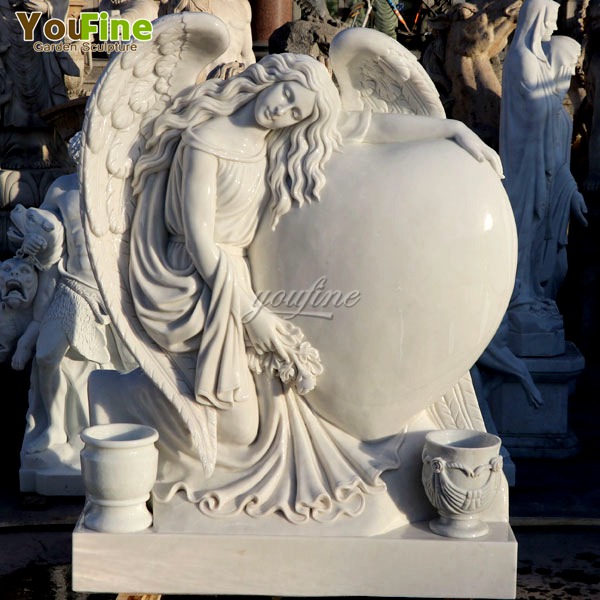 Marble Angel Heart Tombstone