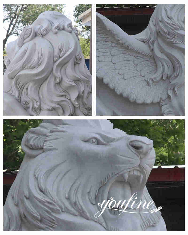 Marble Chinese lion statue-factory supplier