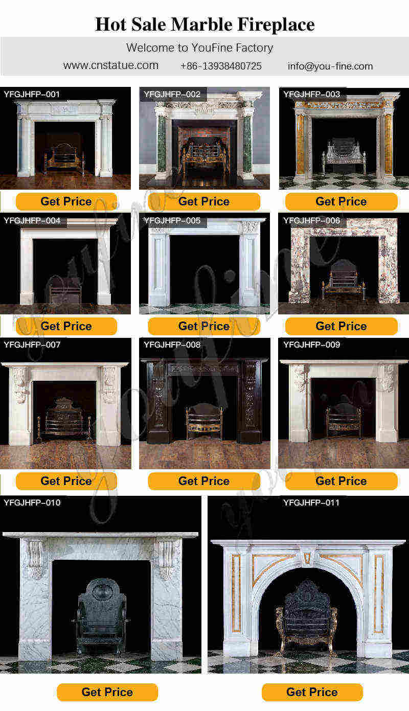 marble fireplace mantel surround -Factory Supplier